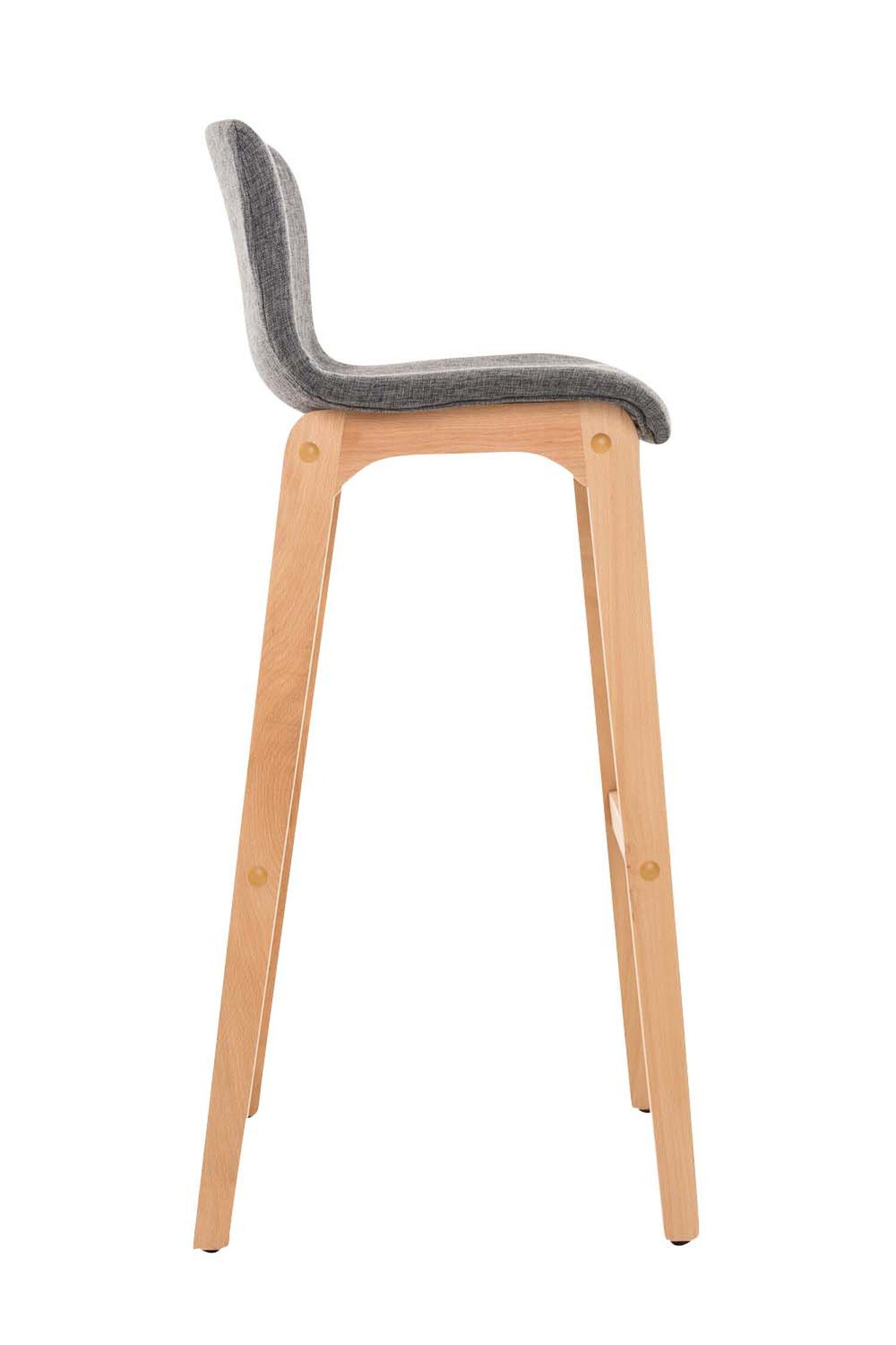 Gestell & - hellbraun Hellgrau Fußstütze - Sitzfläche: - Stoff Tresenhocker), Hoover Barhocker für Metall Küche Theke Hocker (mit TPFLiving