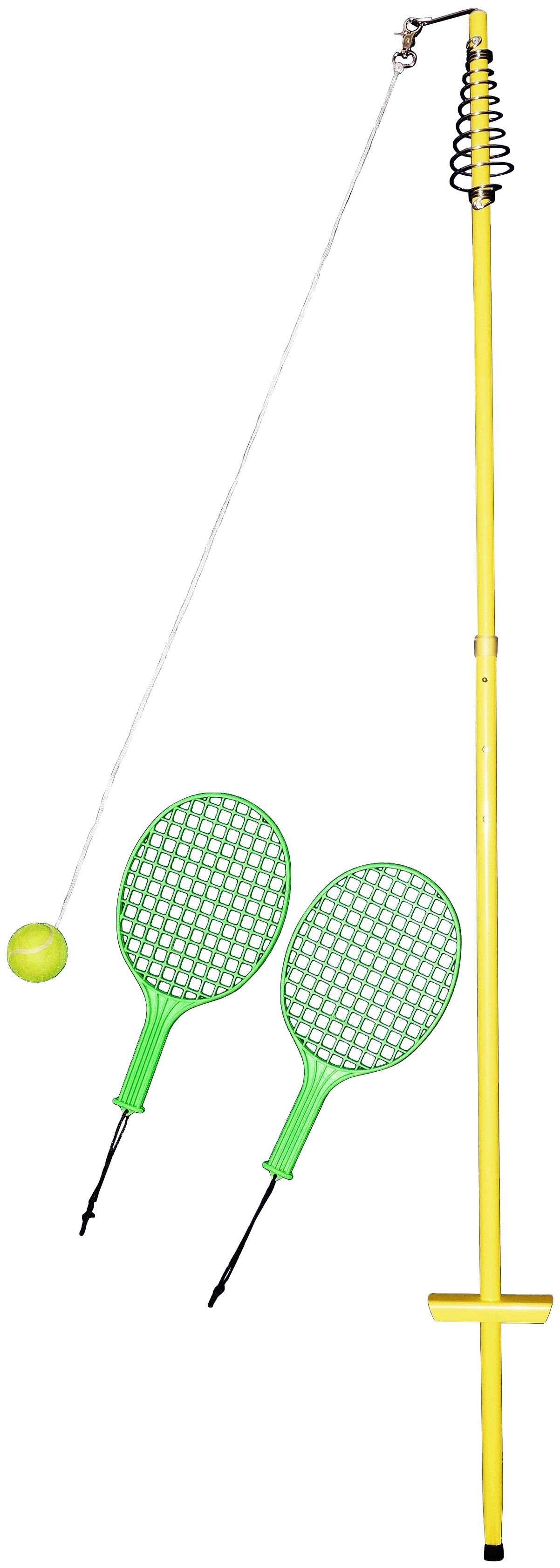 Sport Schläger Softtennis-Schläger 64008 Circletennis - Twistball gelb, (Set, 4-tlg), mit Stange und Ball