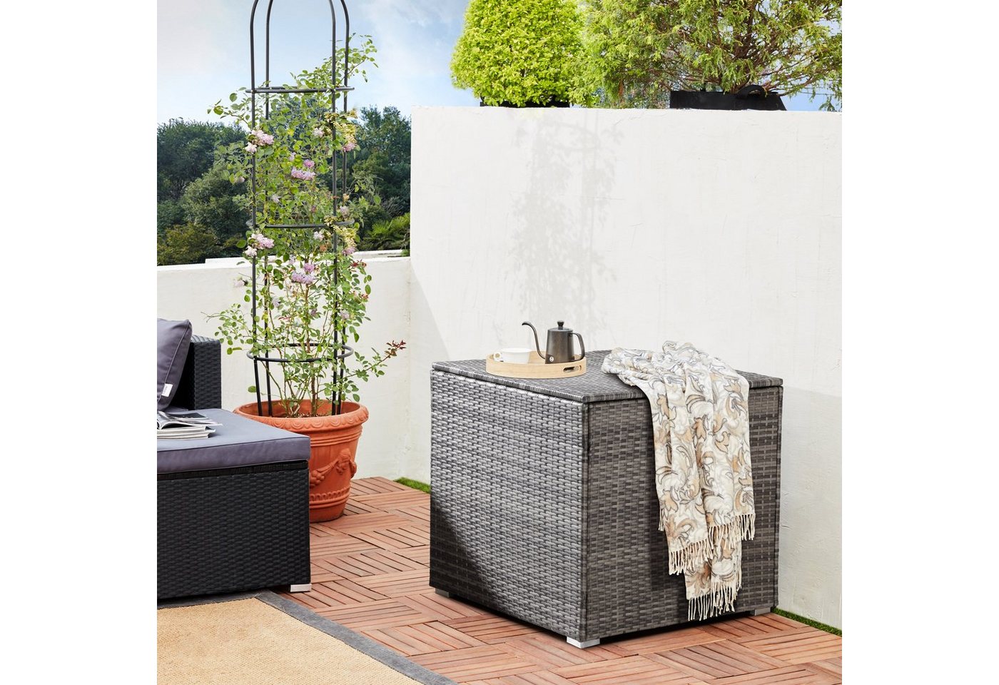 Thumbnail - Casaria Auflagenbox (1 St), 318 L mit Deckel 75x75x70cm Wasserdicht Gasdruckfeder Garten