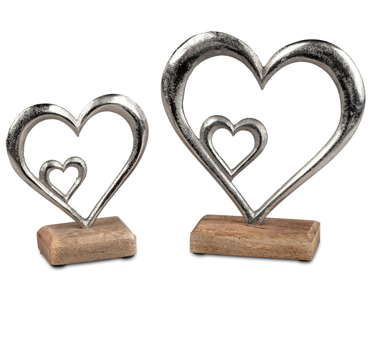 formano Skulptur Alu Mango Holz, Farbe: Natur, Motiv: Herz