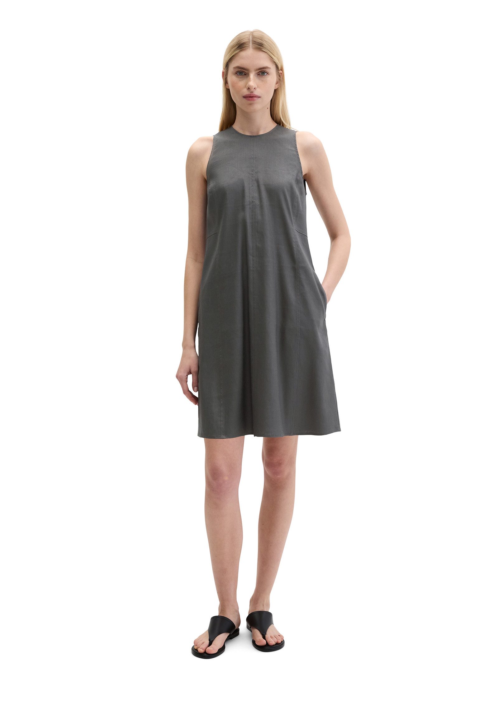 Marc O'Polo Midikleid aus Viskose-Leinen-Stretch – Bild 5 von 5