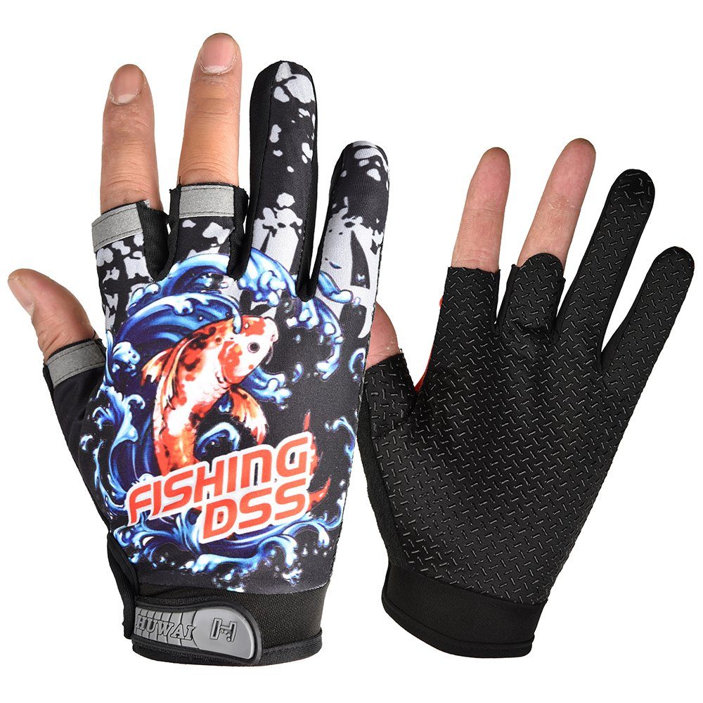 Sunicol Handschuhe, trocknend Angeln Atmungsaktiv, Rutschfest, #1 Schwarz Elastisch Schnell Angelhandschuhe
