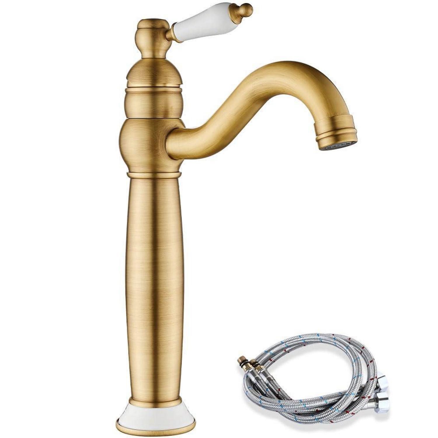 LuxusKollektion Waschtischarmatur Bad Wasserhahn Antik Messing Keramikgriff (1-St)