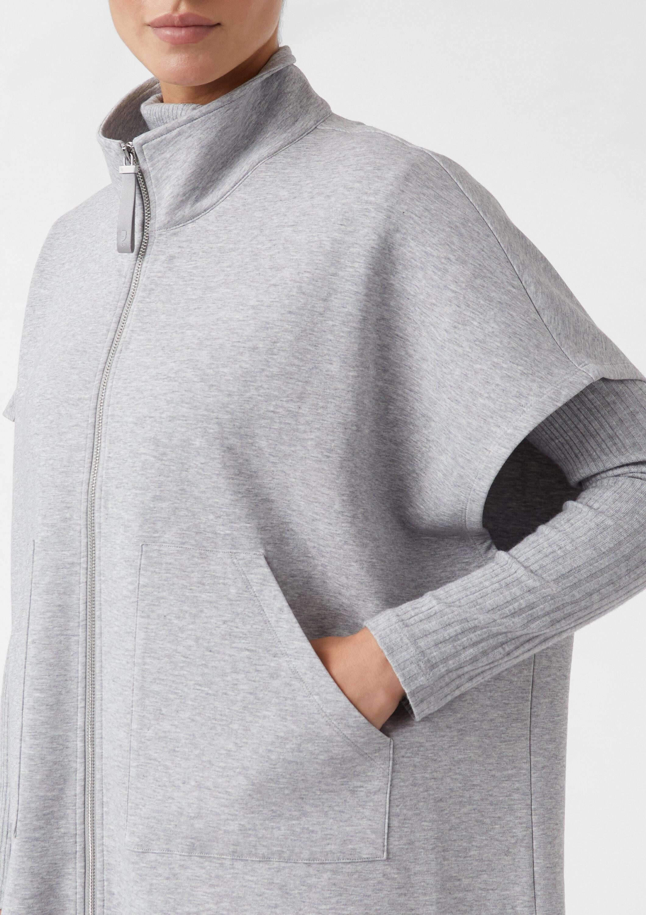comma Sweatshirt Sweatshirt Oversized Sweatshirt-Cape mit aufgesetzten Taschen