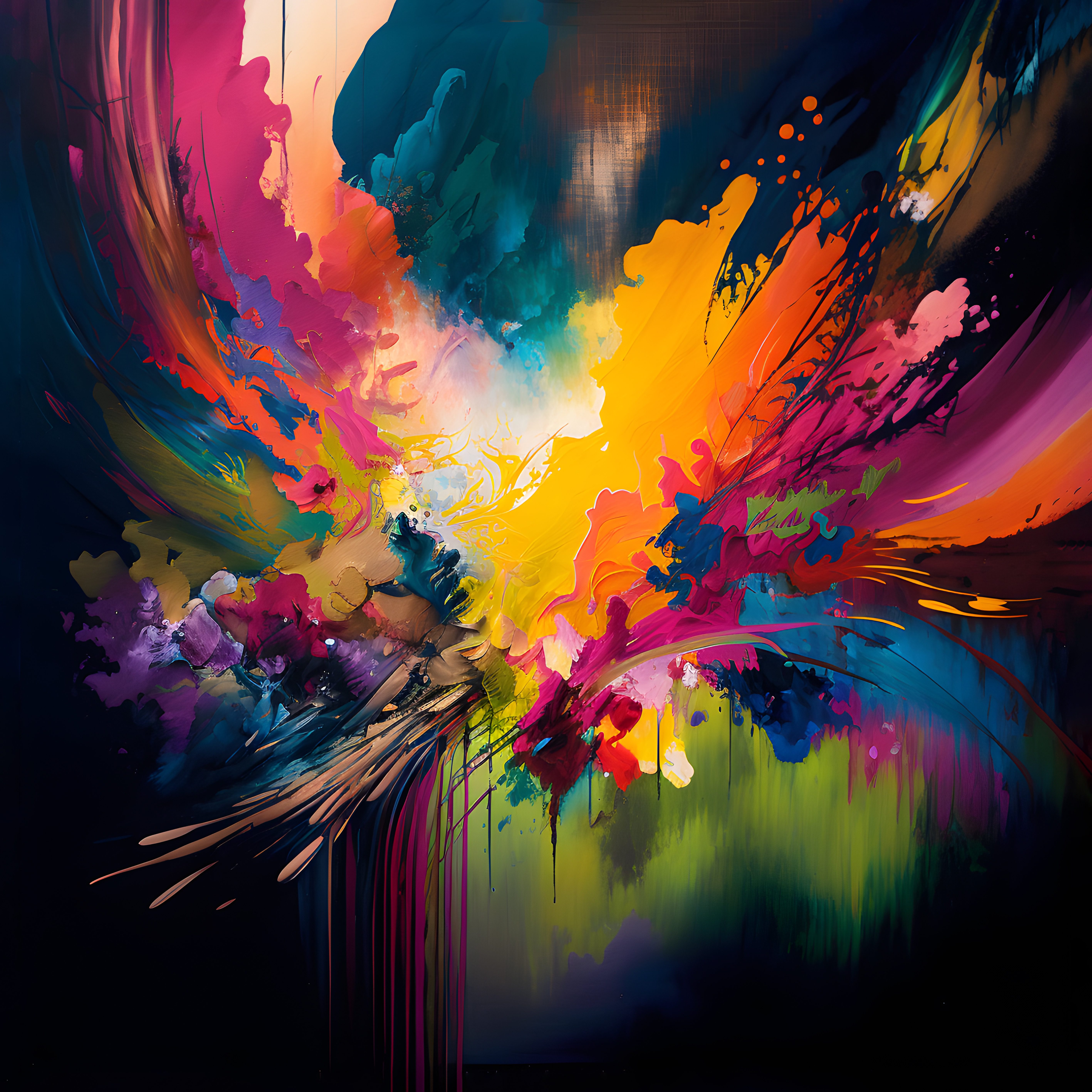 Affengeilebilder Leinwandbild Color Explosion by Nilo auf Keilrahmen gespannt, (1 St), Kunstdruck Wandbild Bild in verschiedenen Formaten