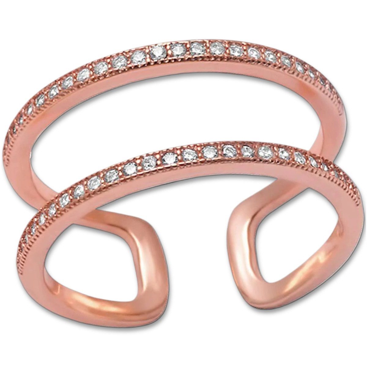 Goldene Hufeisen Goldring Damen Offener Fingerring 925 Sterling-Silber Rose günstig online kaufen