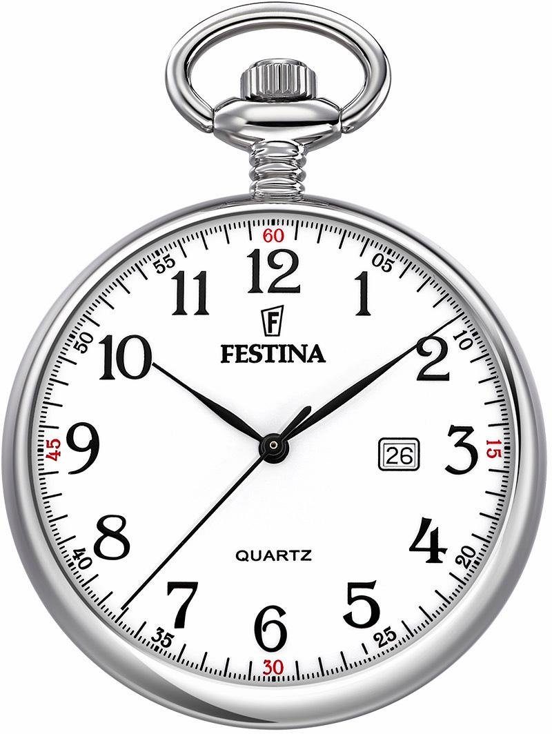 Festina Taschenuhr F2019/1, (Set, 2-tlg., inkl. Kette), Quarzuhr, Herrenuhr, Datum