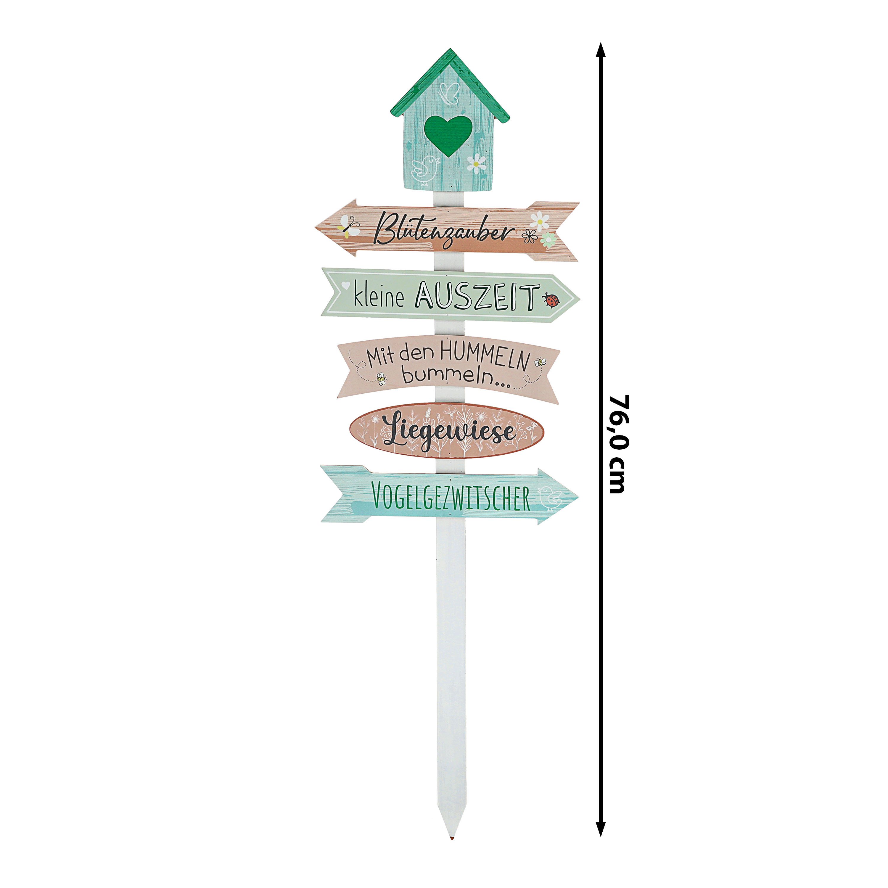 CEPEWA Gartenstecker Gartenschild Wegweiser Holzschild 76cm günstig online kaufen
