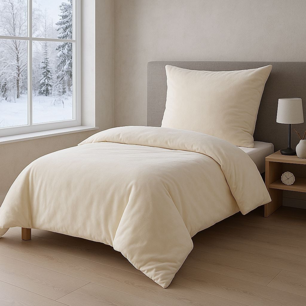 Malika Bettwäsche aus 100% Mikrofaser, 135x200 + 80x80 cm Cashmere Touch, Creme, Cashmere Touch, 2 teilig, Für Allergiker geeignet, pflegeleicht, angenehm weicher Stoff
