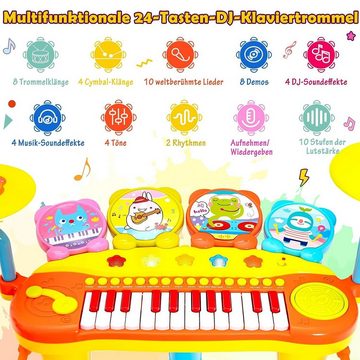 KOMFOTTEU Spielzeug-Musikinstrument Kinder, mit Lichtern & Soundeffekten