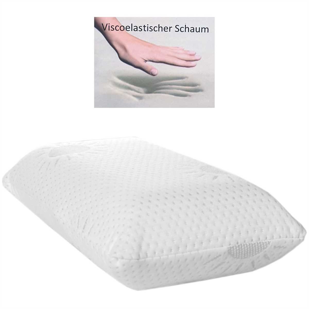 Aloe Nackenkissen Memory-Effekt, Polyester, Vera Bestlivings, Bezug: Bezug, veredelt (42x23cm), abnehmbarer mit Reise-Kissen Nackenstützkissen,