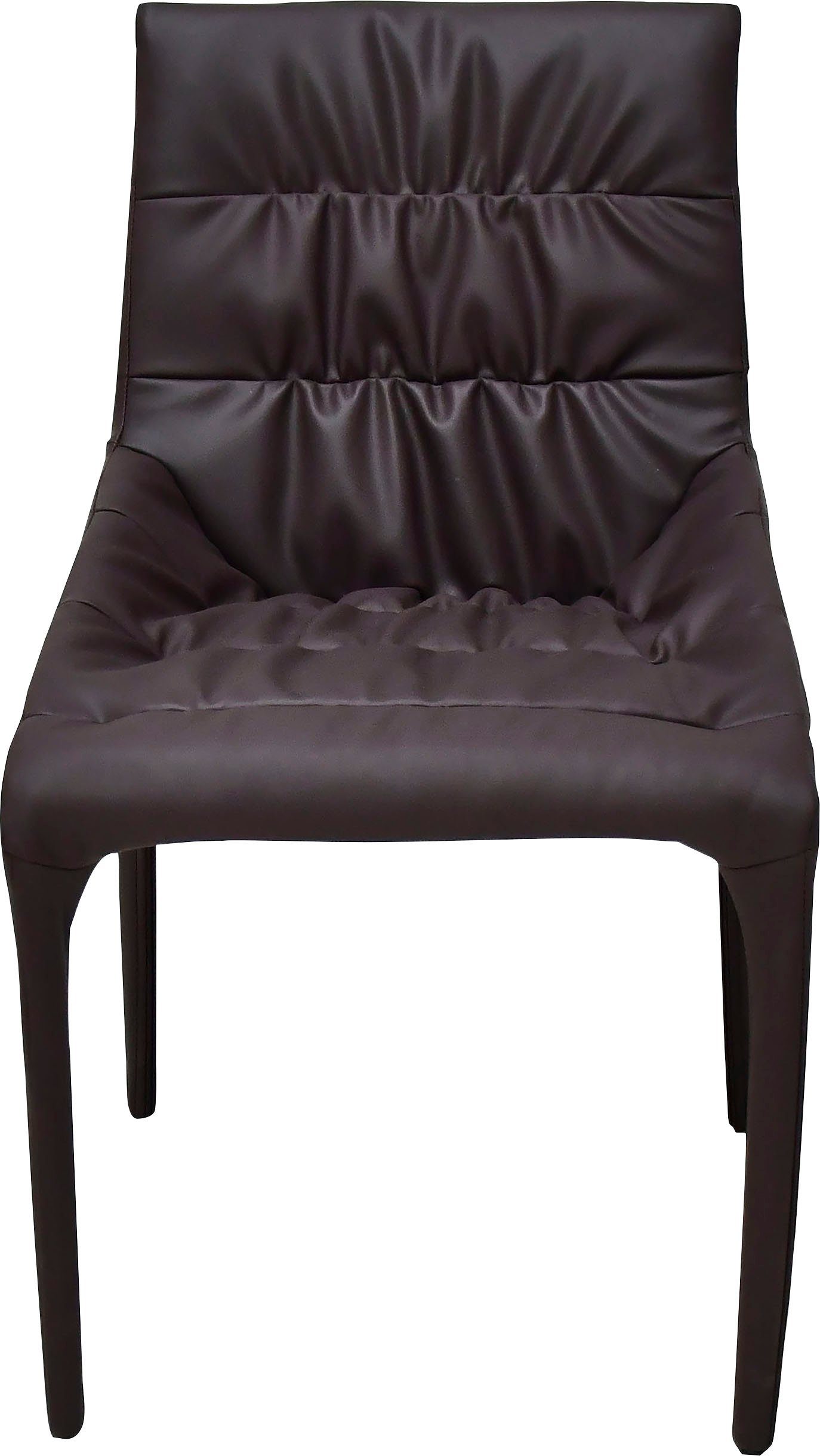 Leonique 4-Fußstuhl Dakota, Polsterstuhl, dunkelbraun, Kunstleder-Look, schwarze Beine, 47x60x84