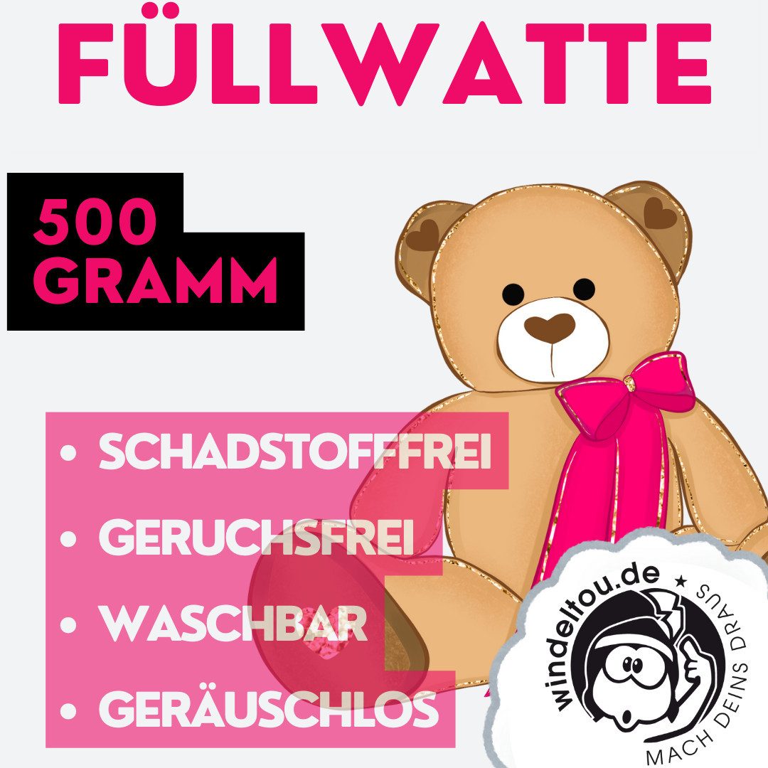 windeltou - MACH DEINS DRAUS Kissenfüllung Füllwatte 500g/1000g – Bastelwatte für Kissen & Stofftiere, Original Füllwatte aus winzigen Hohlfaserkugeln