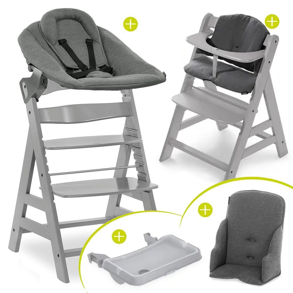 Hochstuhl Alpha Plus Grey XXL Newborn Set