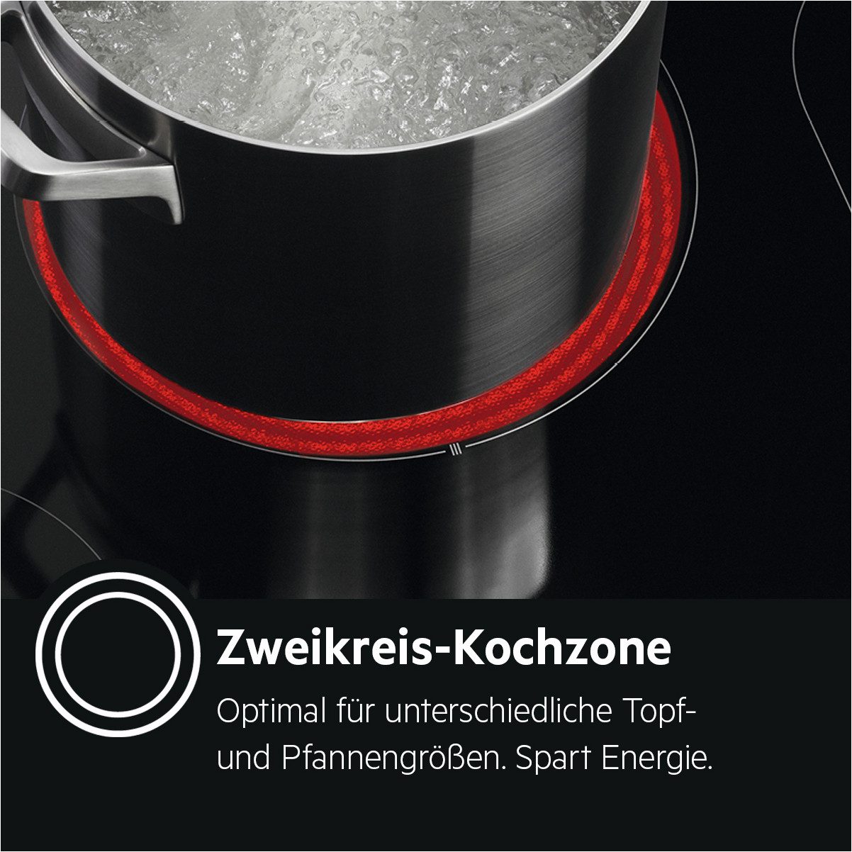 AEG Elektro-Standherd CCB5440CBW, mit Teilauszug, Keramik-Kochfeld mit 4 Kochzonen, mit Teleskopauszügen