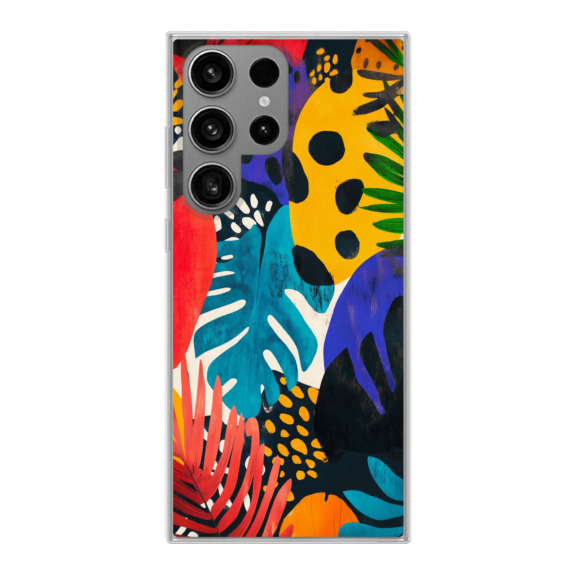 MuchoWow Handyhülle für Samsung Galaxy S23 Ultra Blätter - Formen - Abstrakt - Farbenfroh