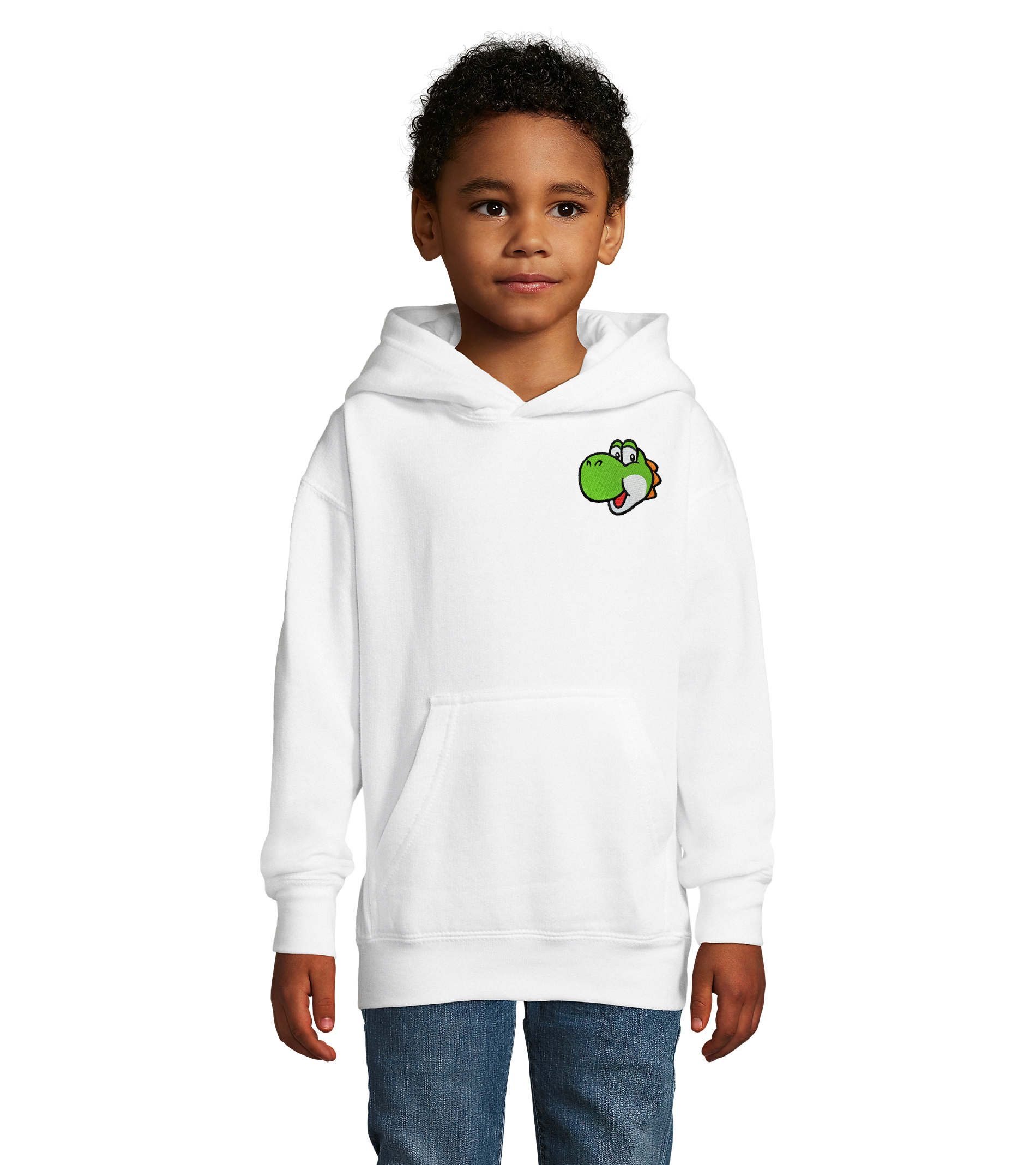 Blondie & Brownie Hoodie YoshiFacePatch K Hoodie Kinder Hoodie Gaming Patch Freizeit Look (Einzelstück, Einzelartikel) Yoshi Face Patch K Hoodie Kinder Retro