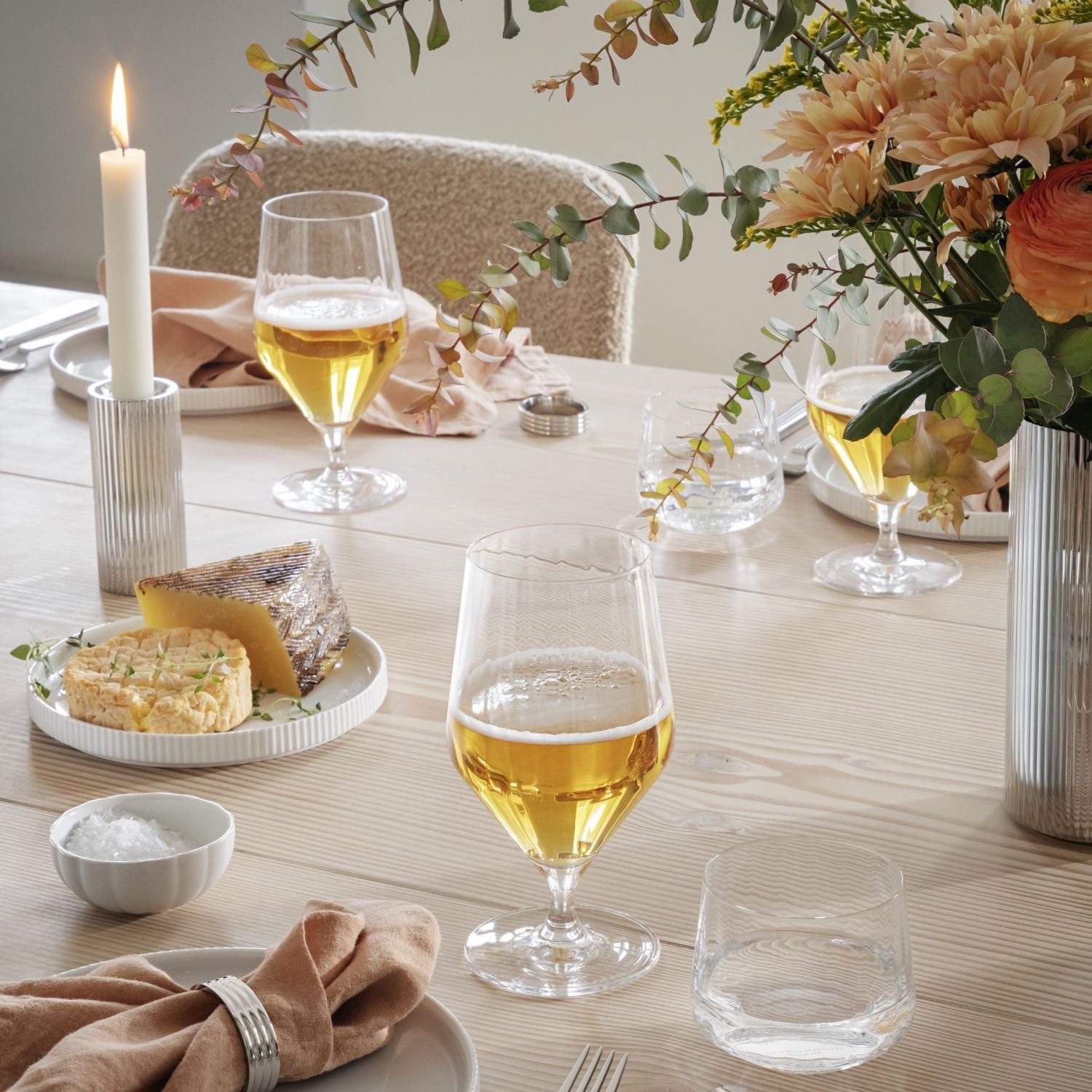 Georg Jensen Bierglas Bernadotte 6er Set, 6-tlg., Kristallglas