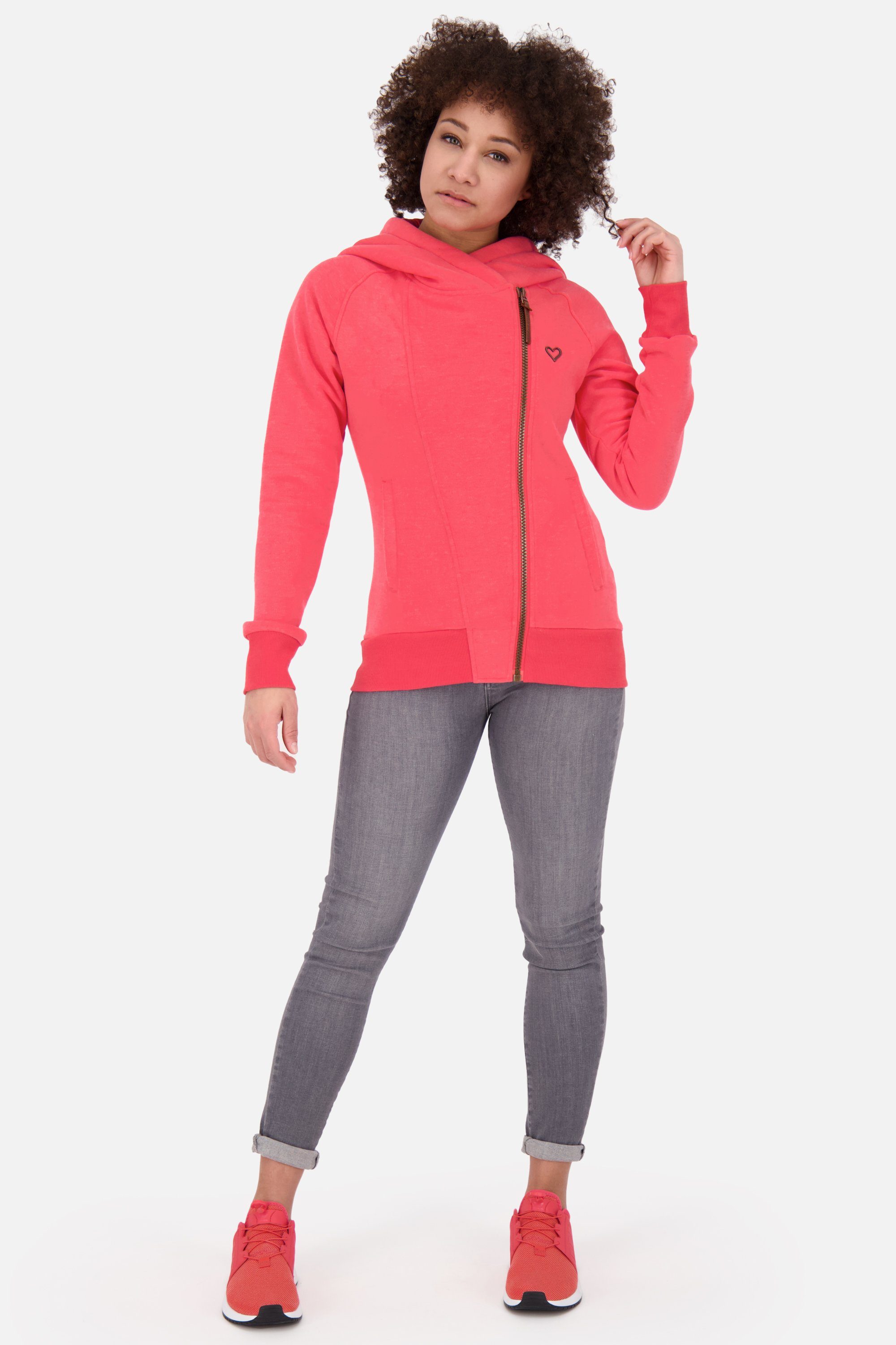 coral Kapuzensweatjacke Kickin Alife Sweatjacket & melange Hooded Damen A SnakecharmerAK