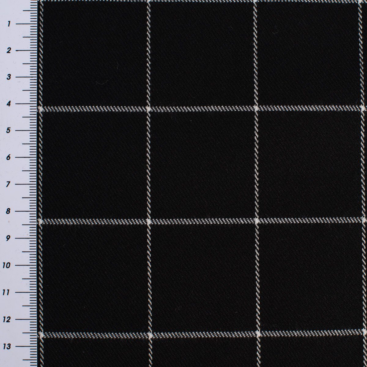 SCHÖNER LEBEN. Stoff Bekleidungsstoff Meterware Karostoff Gitter Vierecke schwarz weiß