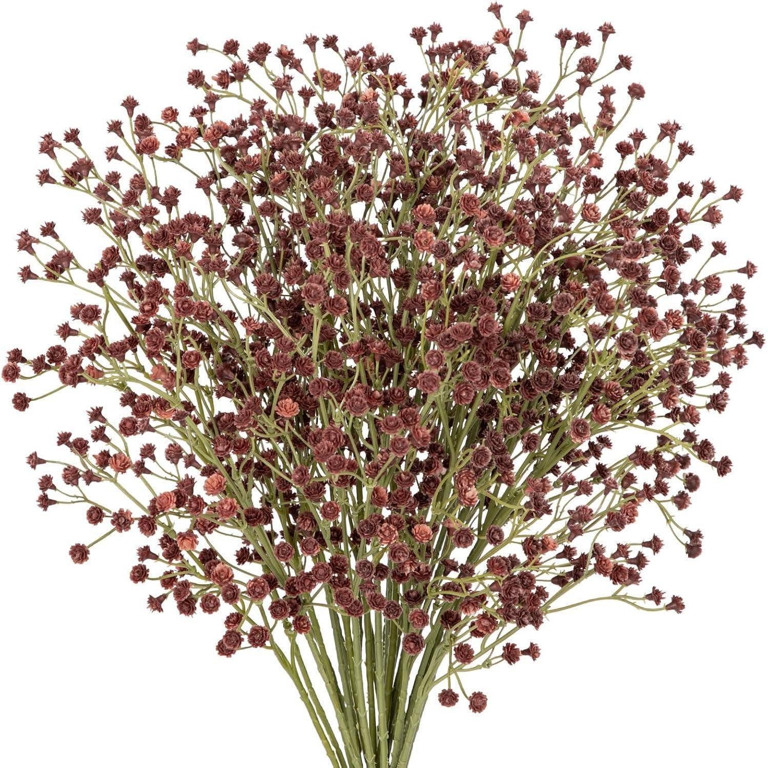 Kunstblumenstrauß Kunstblumen Schleierkraut Gypsophila 10 Stück Blumenstrauß Braun