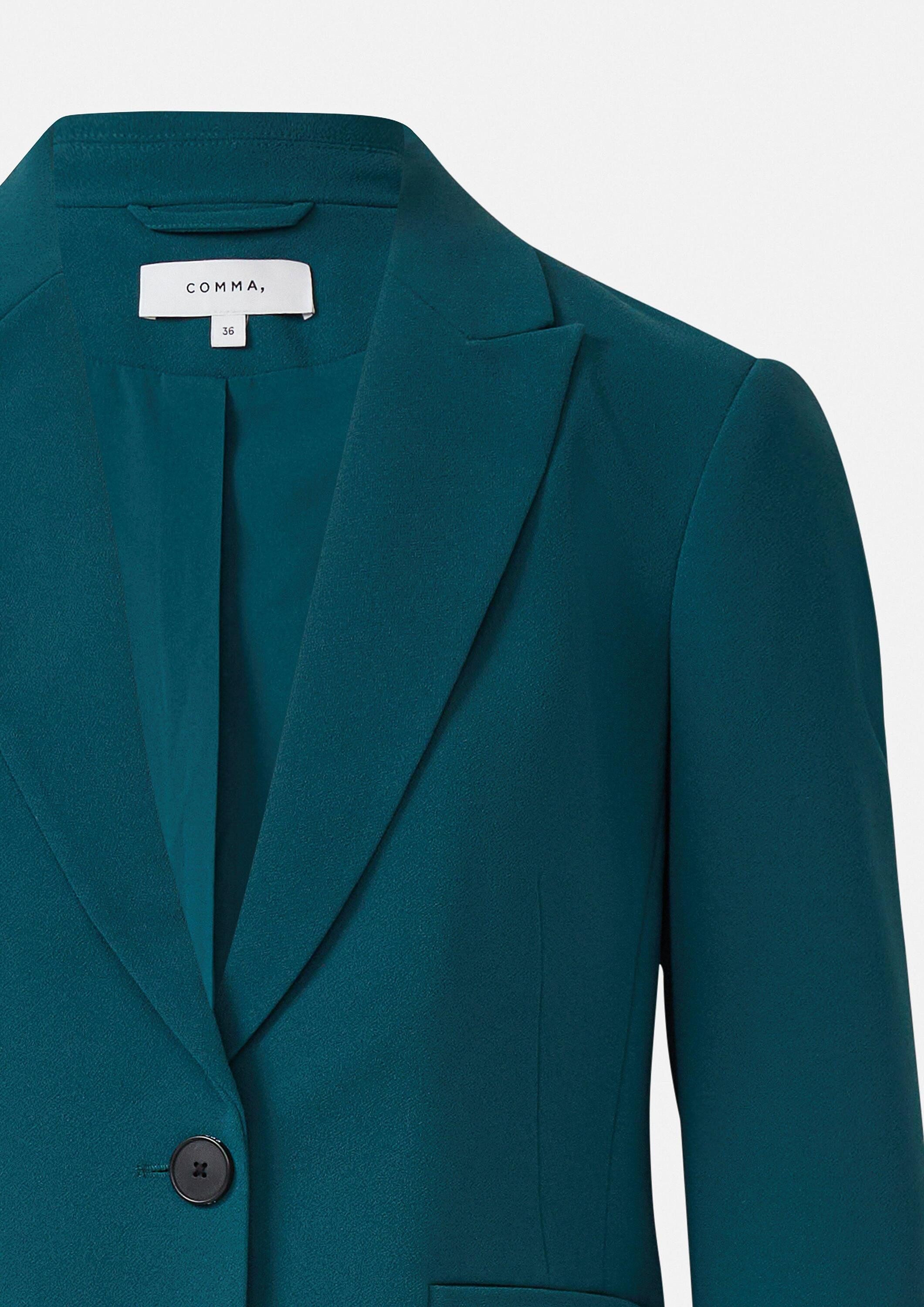 comma Jackenblazer Indoor-Blazer Taillierter Kurzblazer aus Crêpe