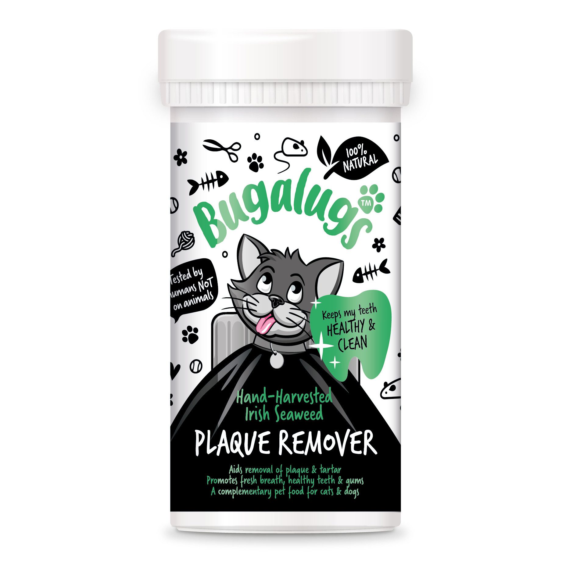 Bugalugs Fellpflege Bugalugs Plaqueentferner gegen Zahnbelag Zahnpflege für Katzen mit, (1-St), Zahnpflege für Katzen, Zahnbelag Entferner