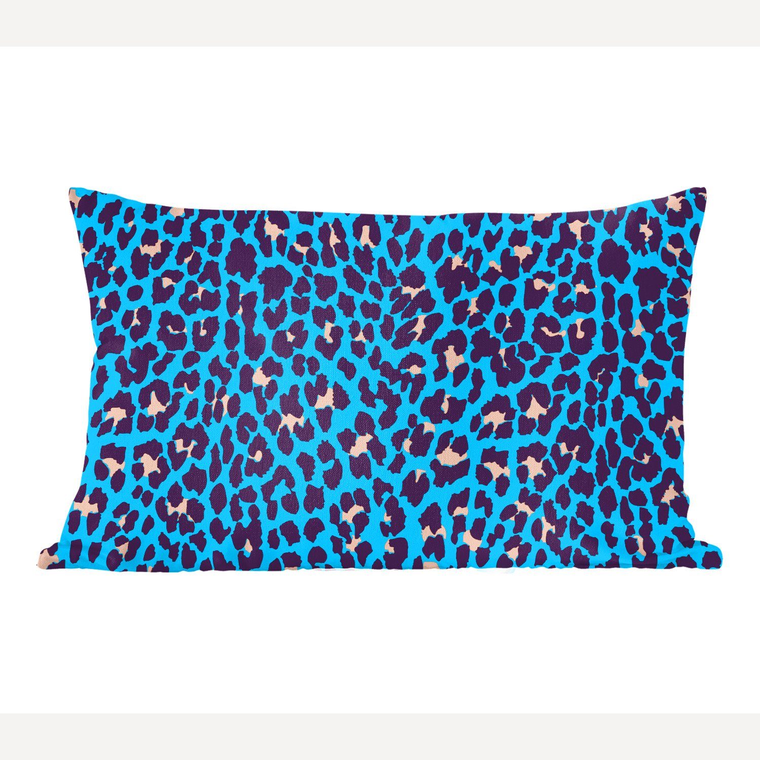 Design - Dekokissen mit Dekokissen Leopardenmuster MuchoWow Füllung, Blau, Dekoration, Wohzimmer Zierkissen, - Schlafzimmer