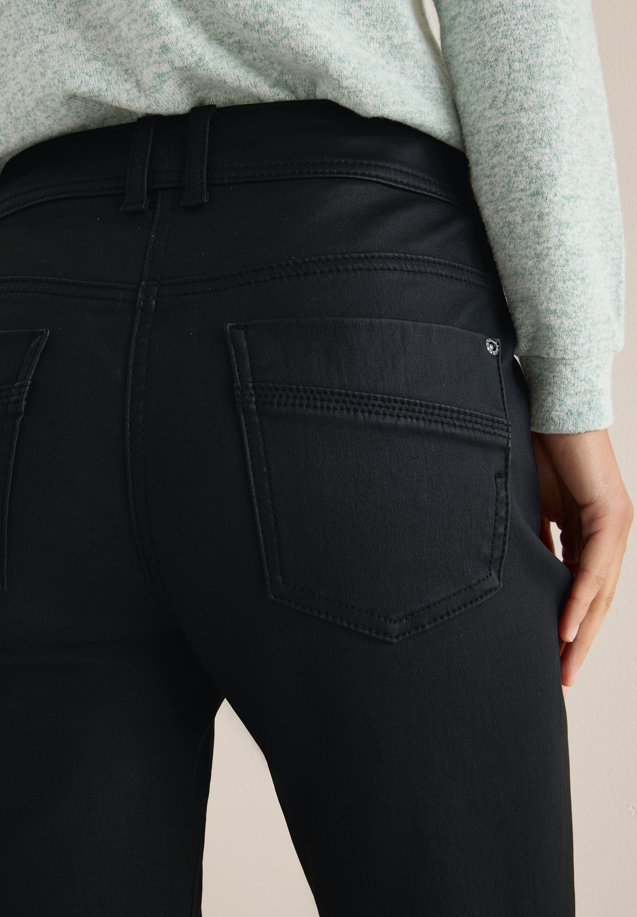 CECIL 5-Pocket-Hose Style Toronto im Leder-Look, mit leicht glänzender Beschichtung