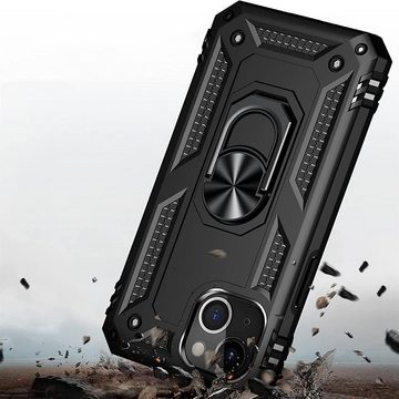 CoolGadget Handyhülle Armor Shield Case für Apple iPhone 14 Plus 6,7 Zoll, Outdoor Cover mit Magnet Ringhalterung Handy Hülle für iPhone 14 Plus