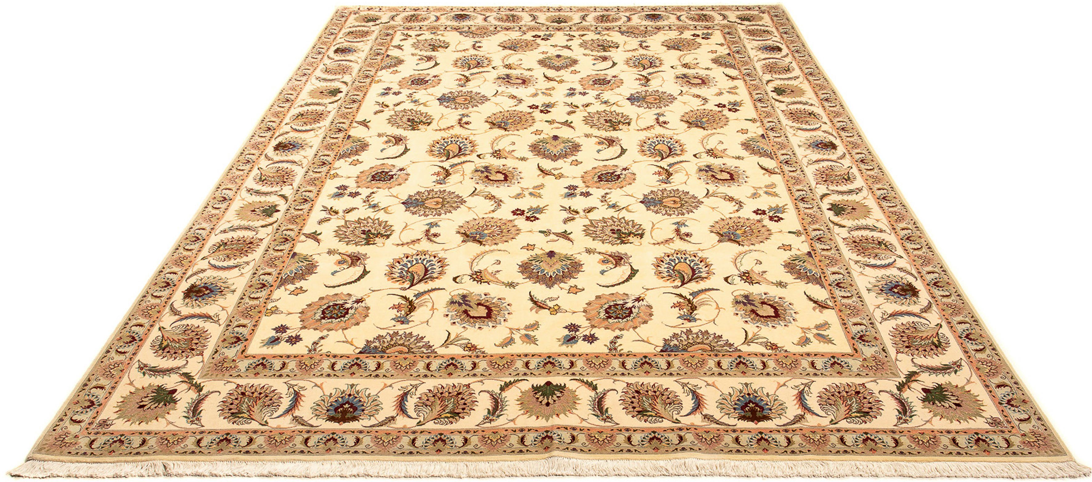 Orientteppich Perser - Täbriz - Royal - 353 x 253 cm - beige, morgenland, rechteckig, Höhe: 7 mm, Wohnzimmer, Handgeknüpft, Einzelstück mit Zertifikat