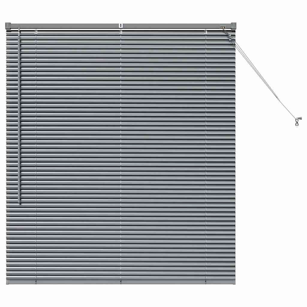 Rollo Fensterjalousie mit Vorhängen Dunkelgrau Aluminium, günstig online kaufen