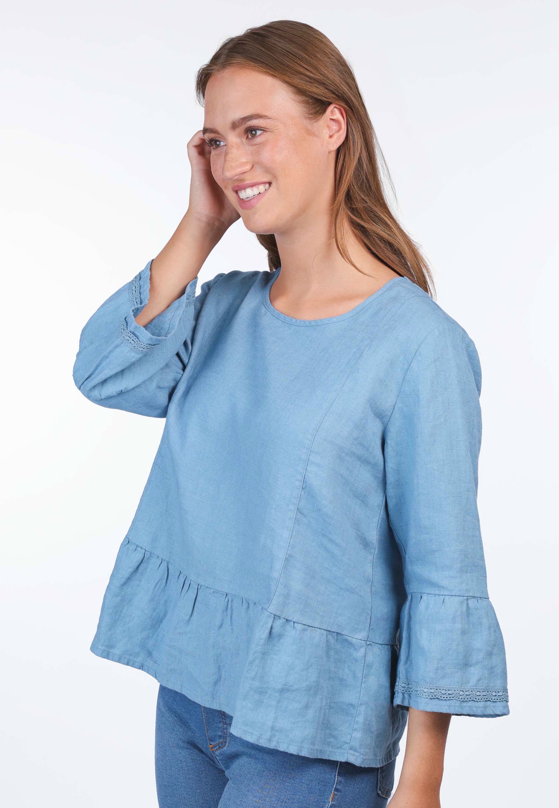 Sorgenfri Sylt Klassische Bluse Dafna Volant