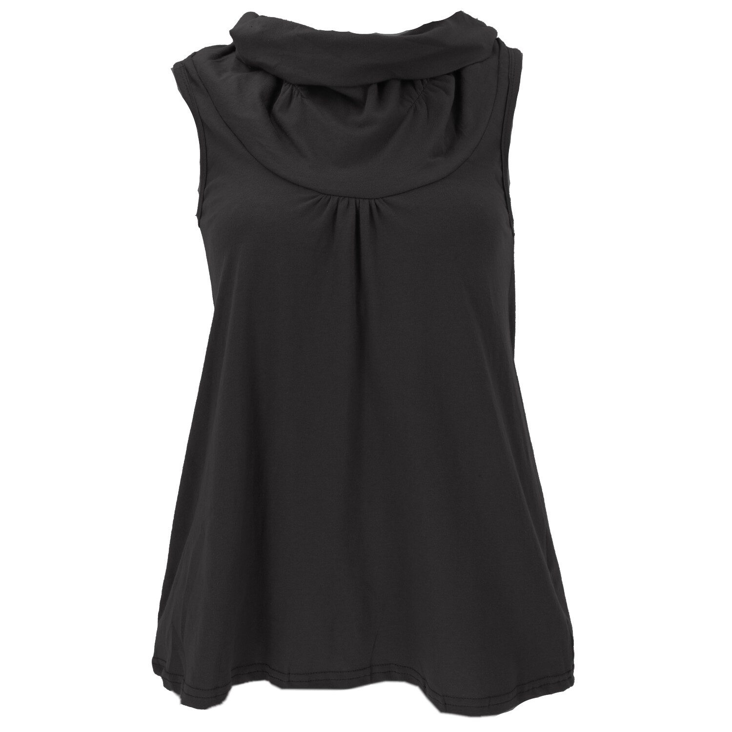 Guru-Shop T-Shirt Loose fit Top mit Schalkragen, A Linien Boho.. Festival, Retro, alternative Bekleidung