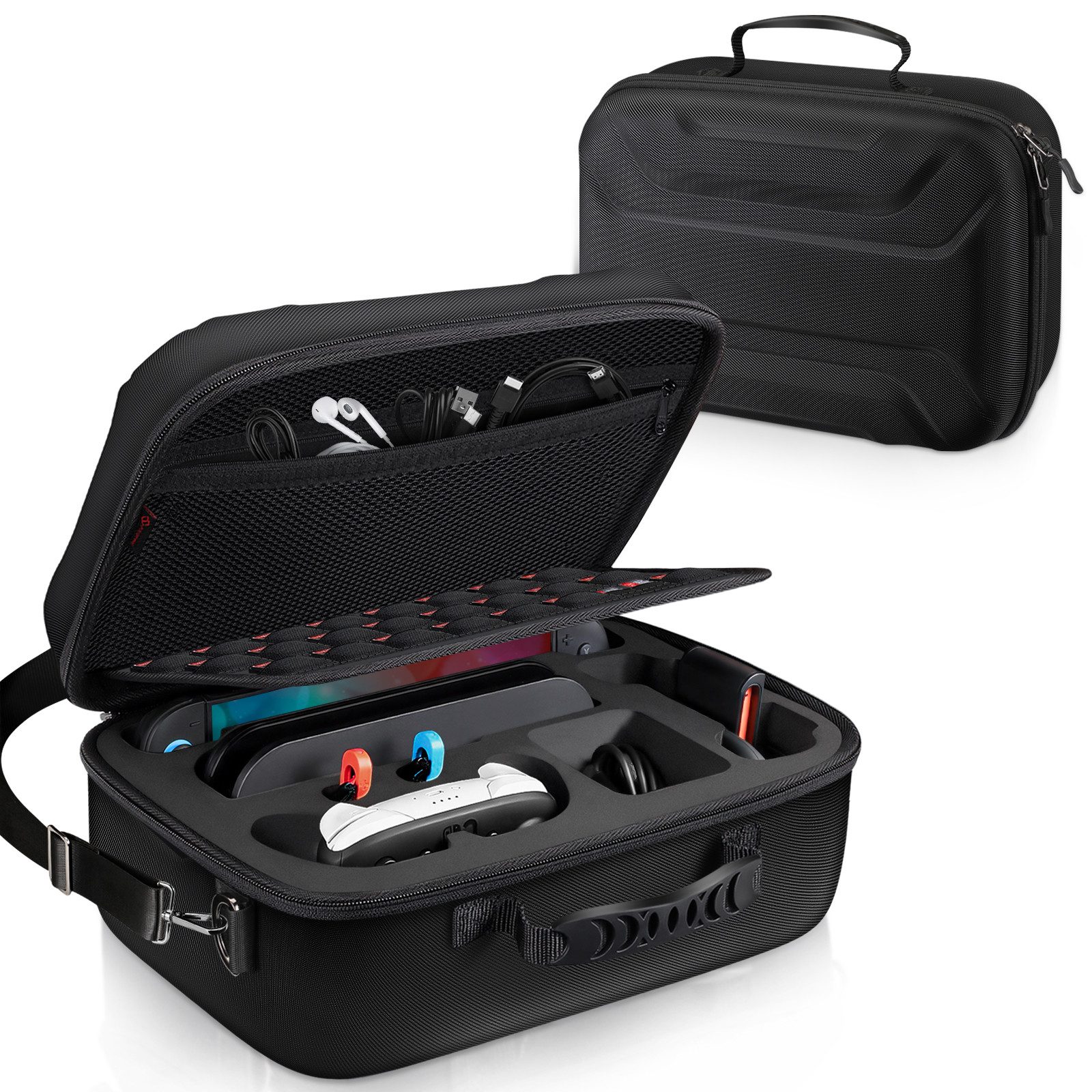 Fintie Nintendo-Schutzhülle für Nintendo Switch 2 (2025), Hartschalen Reisetasche mit Rundumschutz, Tasche mit 23 Spielkarten- und 2 Micro-SD-Kartensteckplätzen