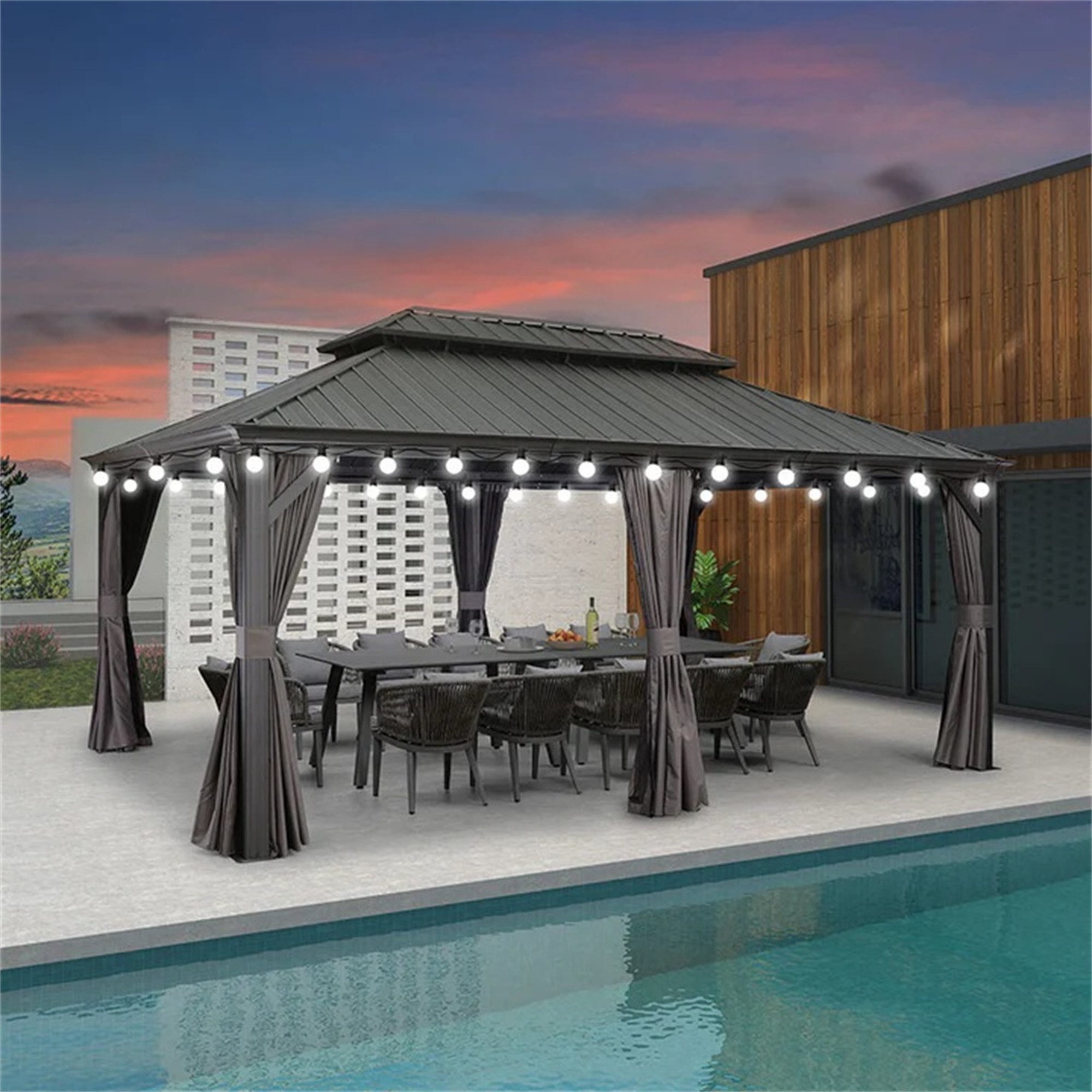 PURPLE LEAF Pavillon Hardtop Aluminium Pergola günstig online kaufen