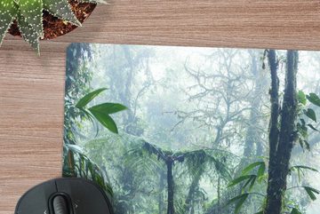 MuchoWow Gaming Mauspad Nebliger Regenwald in Costa Rica (1-St), Mousepad mit Rutschfester Unterseite, Gaming, 40x40 cm, XXL, Großes