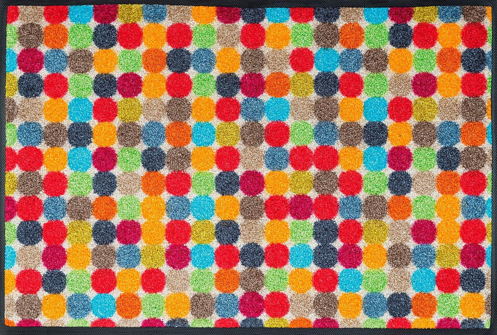 Fußmatte Mikado Dots, wash+dry by Kleen-Tex, rechteckig, Höhe: 7 mm, Schmutzfangmatte, rutschhemmend, waschbar