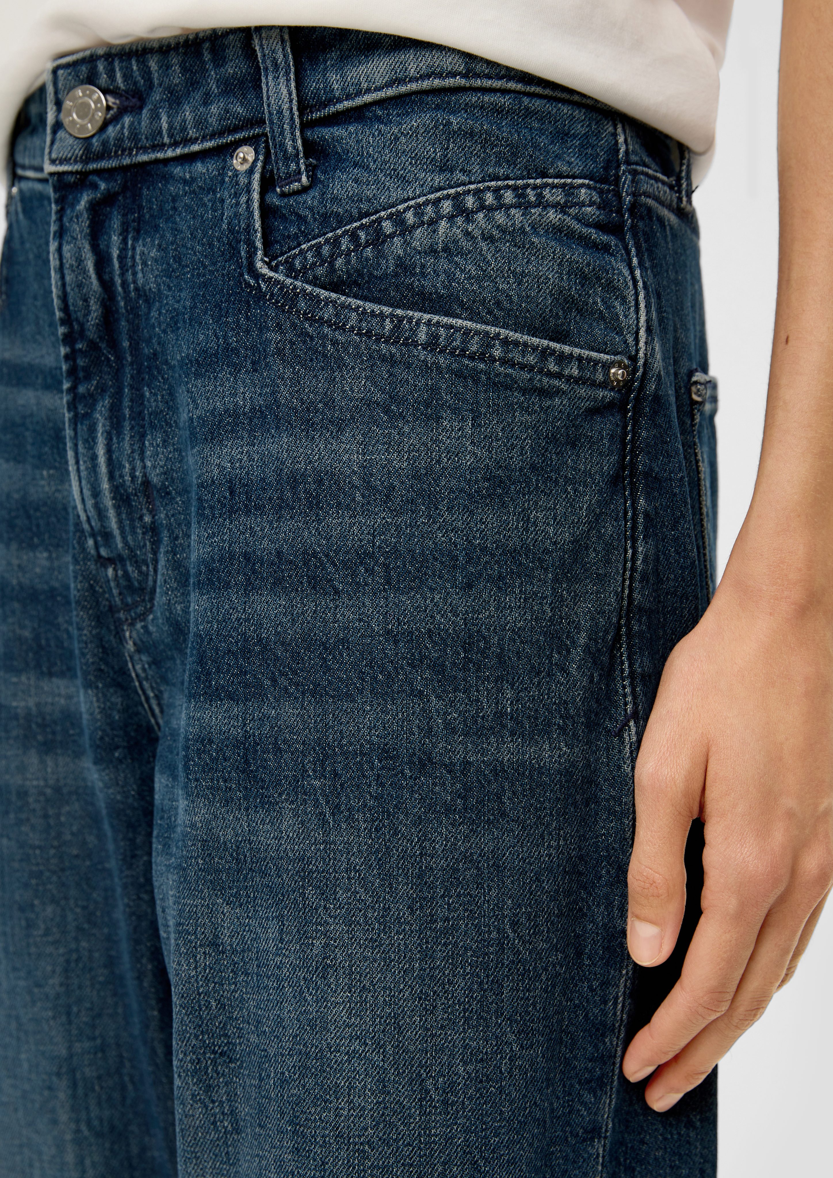 s.Oliver 7/8-Jeans Ankle-Jeans Label-Patch Fit Mid Leg Rise Tapered / Franciz / Waschung, Relaxed 