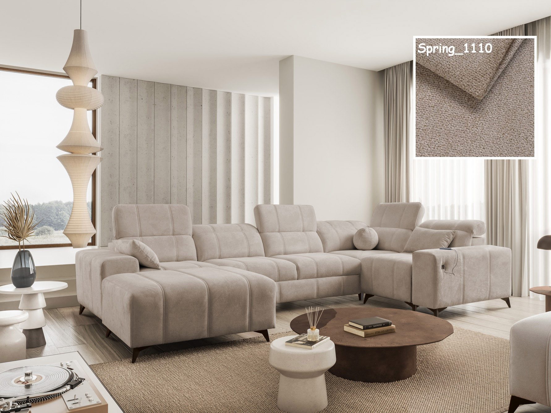 Möbel für Dich Wohnlandschaft in U-Form Dafne 4 mit USB und Bettfunktion, m günstig online kaufen