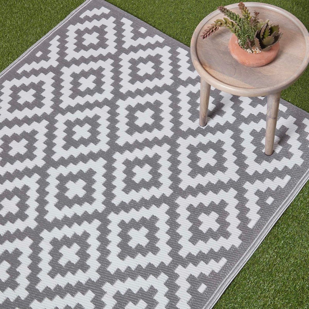 Homescapes Outdoorteppich Outdoor-Teppich Zoe aus Polypropylen mit geometrischem, 180 x 270 cm, rechteckig, Höhe: 20 mm