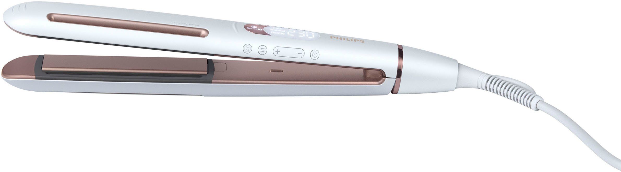 Philips Glätteisen Prestige BHS830/00 Keramik-Beschichtung, mit SenseIQ Technologie, Tetra Ionic System und 3 Styling-Modi