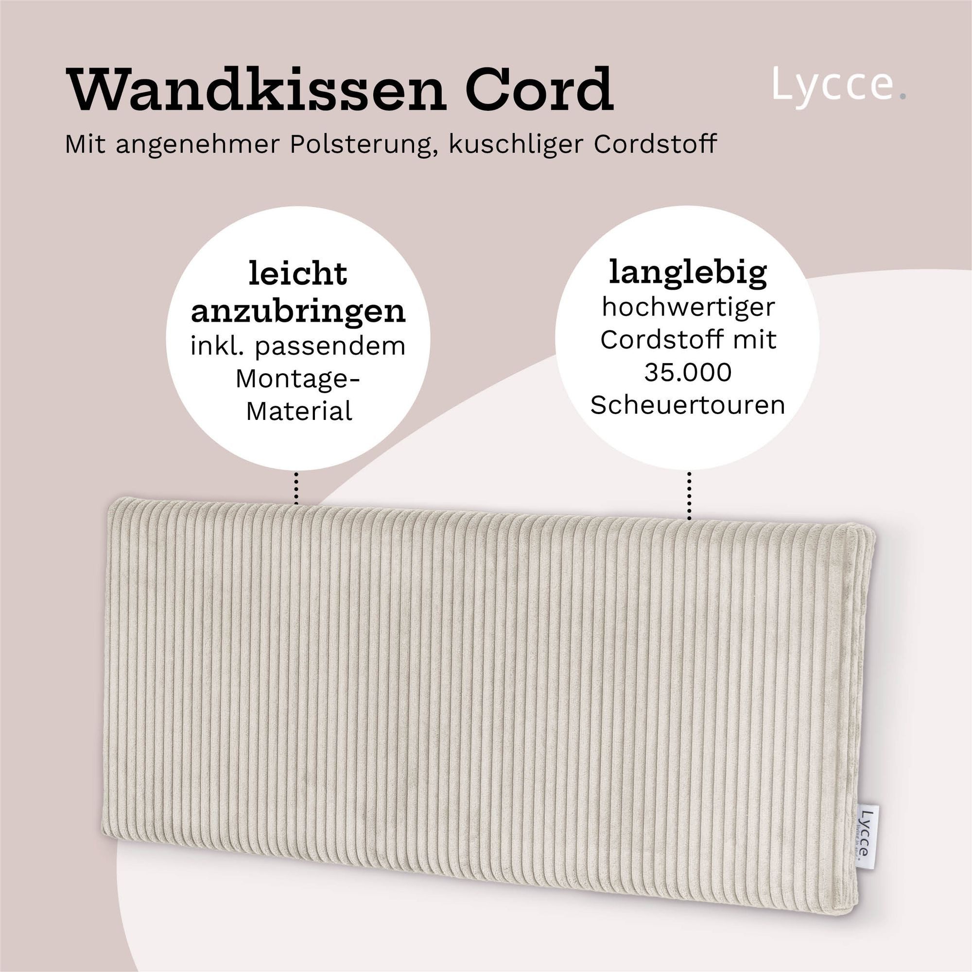 Lycce Kopfstütze Wandkissen Cord - Wandpolster Kopfteil Betten & Rückenkiss günstig online kaufen