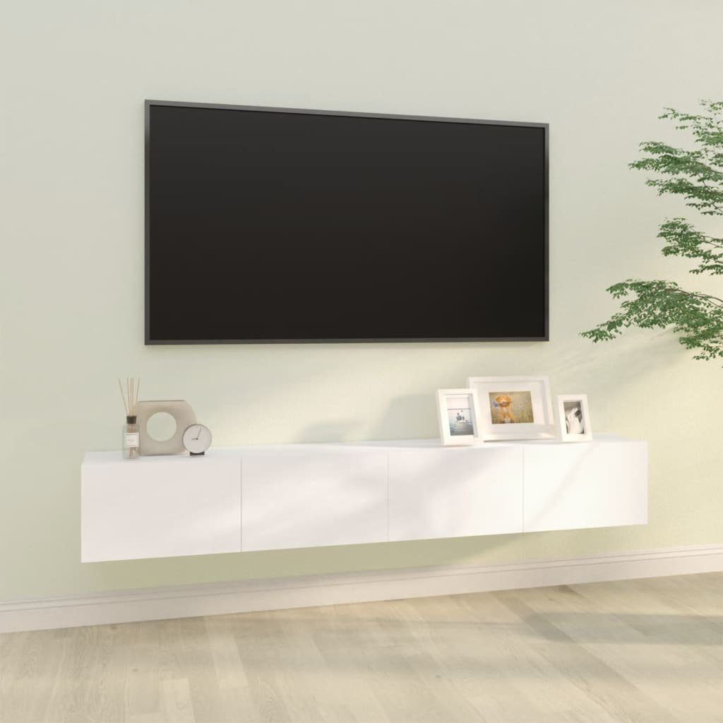 vidaXL TV-Schrank TV-Wandschränke 2 Stk. 100x30x30 cm Holzwerkstoff Weiß (2-St)