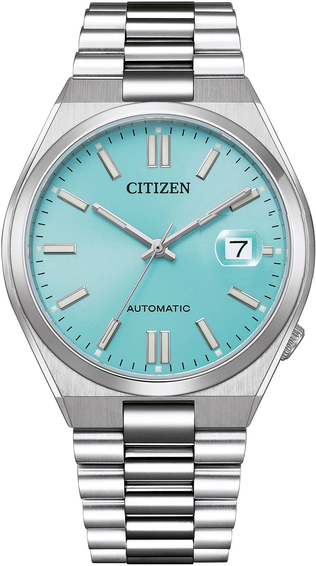Citizen Automatikuhr TSUYOSA 60h NJ0151-88M, Armbanduhr, Damenuhr, Herrenuhr, Edelstahlarmband, Saphirglas, Datum