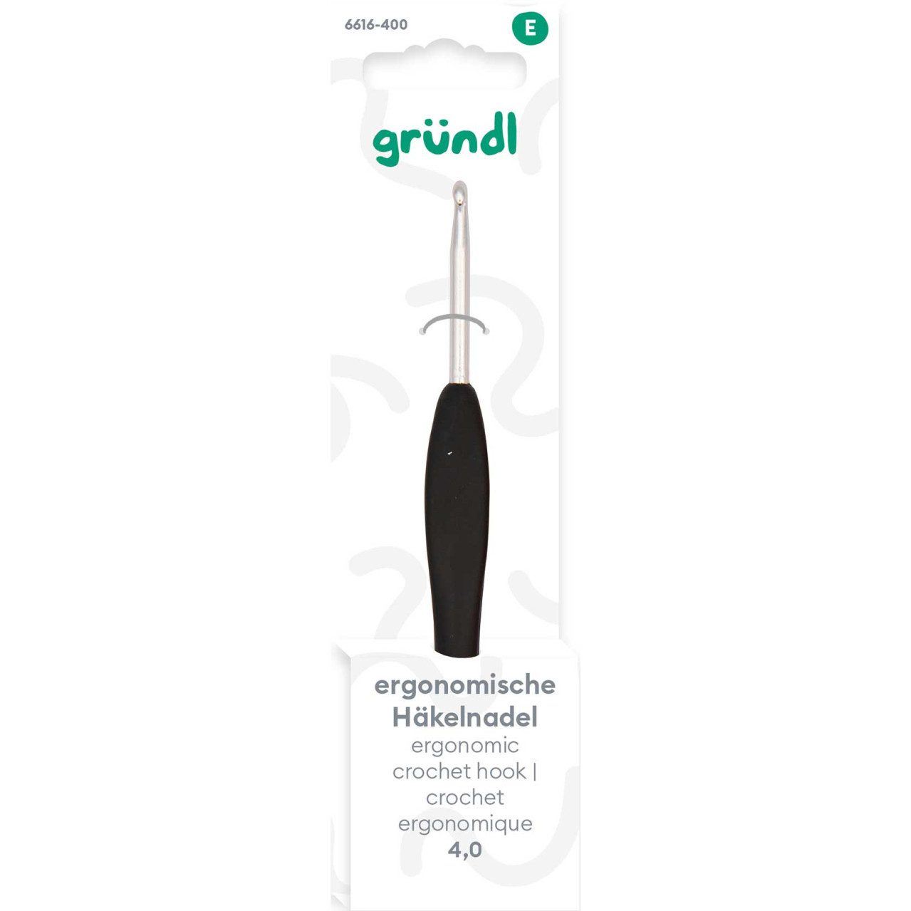 Gründl Bastelnaturmaterial Gründl Ergonomische Häkelnadel 4 mm schwarz