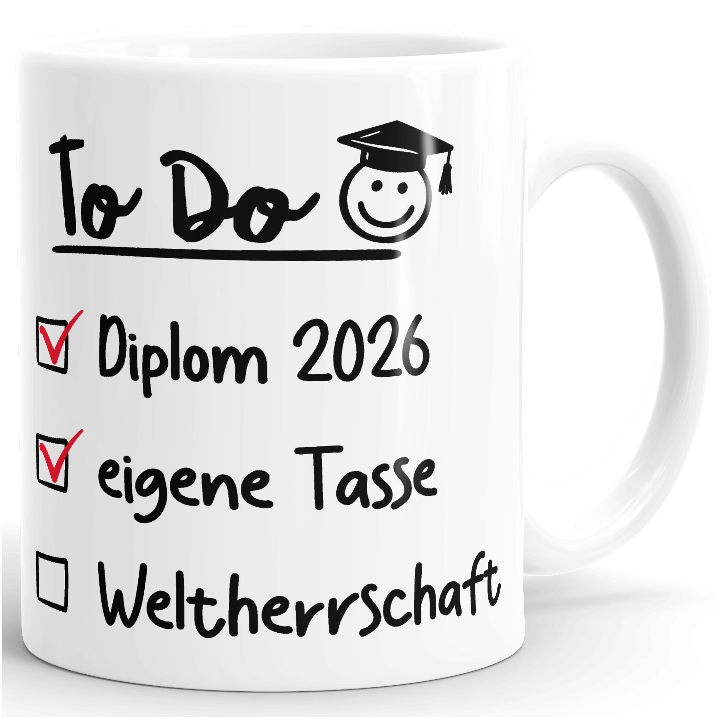 MoonWorks Tasse Kaffee-Tasse Geschenkidee Diplom 2026 - Abschluss Geschenke Männer, Keramik