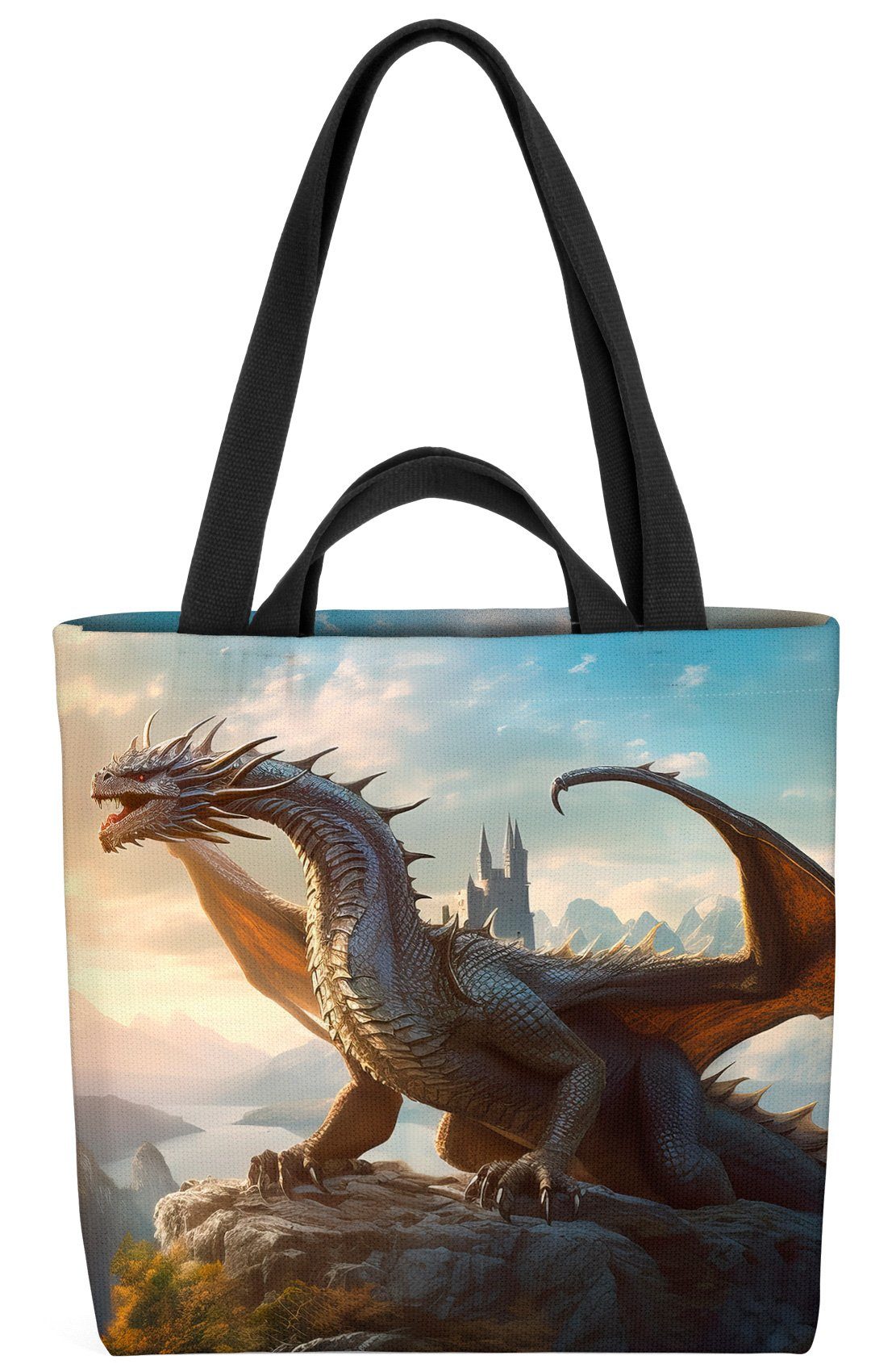 Game Monster ungeheuer Drache Dragon Henkeltasche (1-tlg), Fantasy ringe Ritter VOID Mittelalter