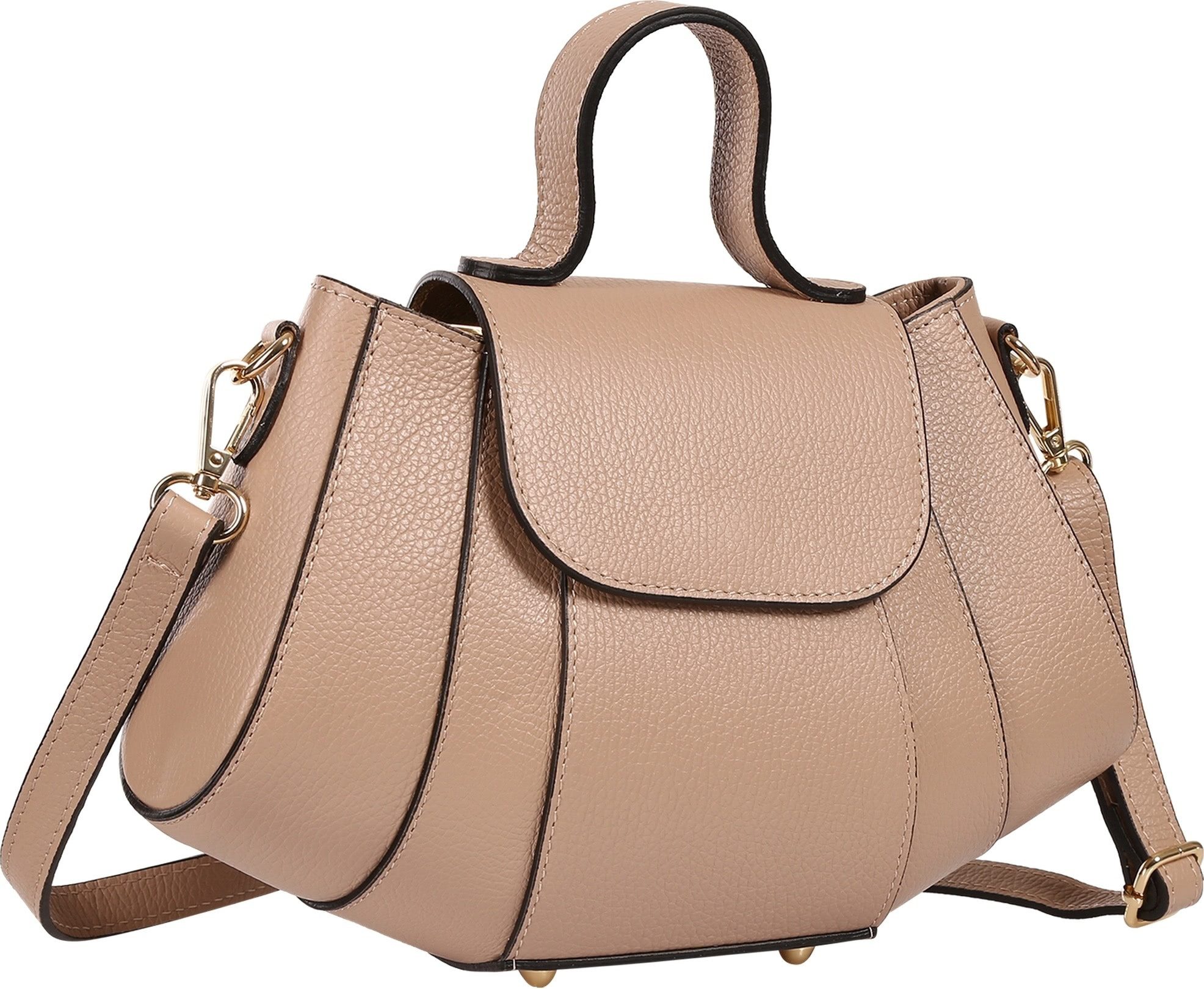 Toscanto Schultertasche Toscanto Damen Schultertasche Leder (Schultertasche), Damen Leder Schultertasche, altrosa ca. 28cm