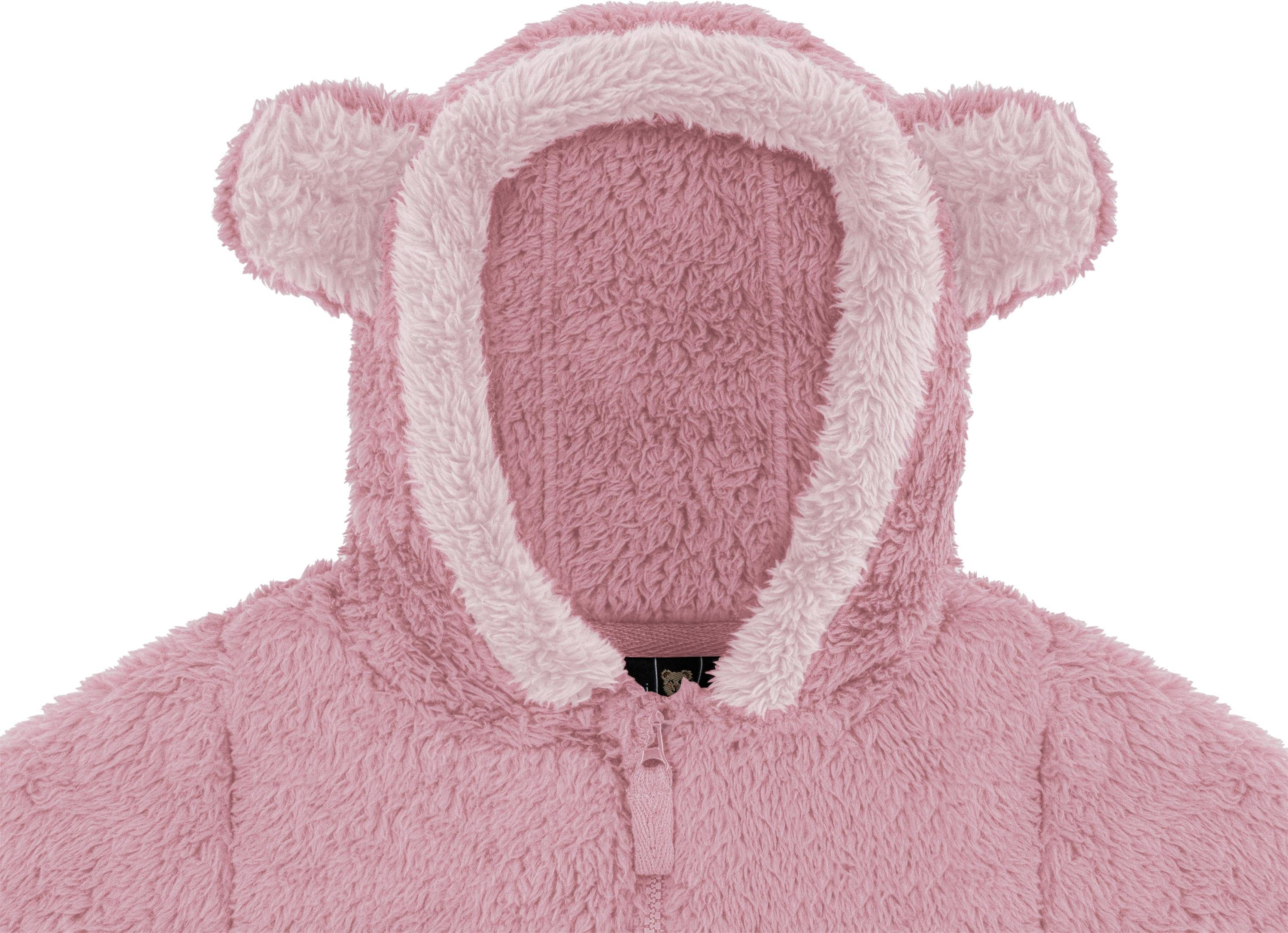 normani Fleecejacke Kinder Teddy Jacke Barvas Winterjacke Übergangsjacke Sherpajacke mit Kapuze und Ohrem
